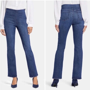 NYDJ Spanspring Jeans Blue Pull On Stretch Denim Size Large Lift Tuck Tech Denim